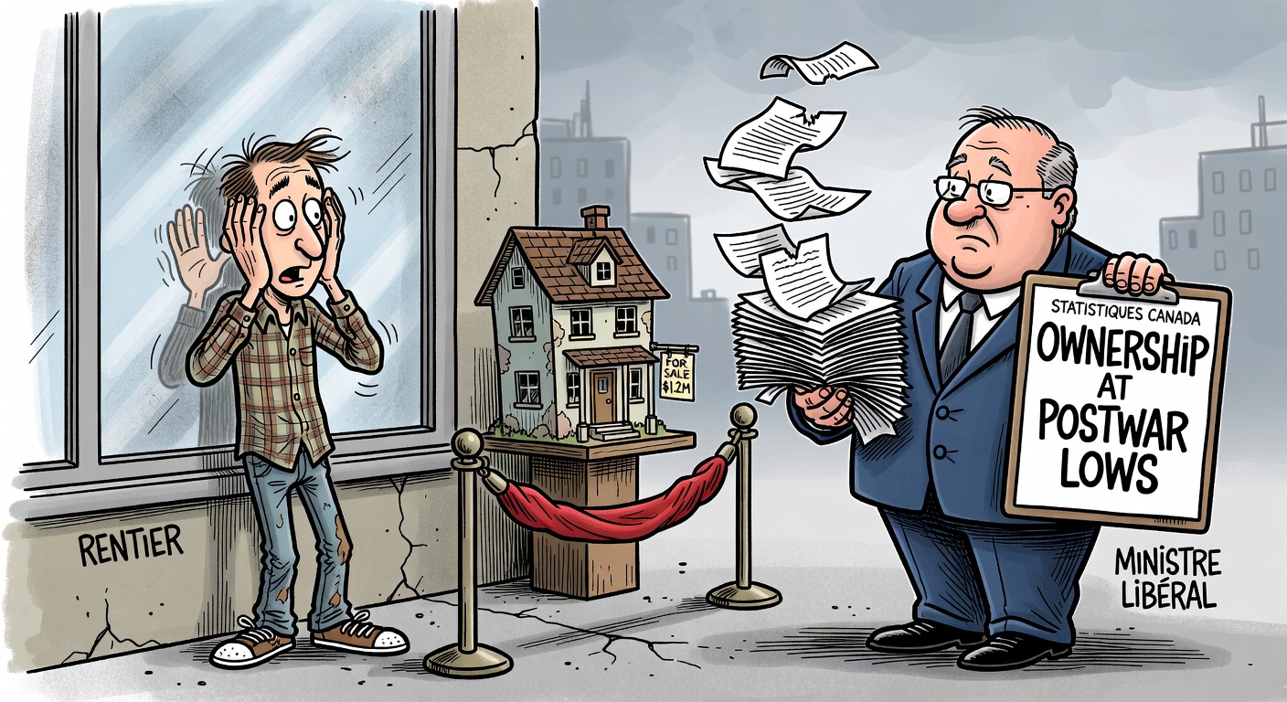 Young Canadian renter blocked from an overpriced house while a minister holds housing announcements