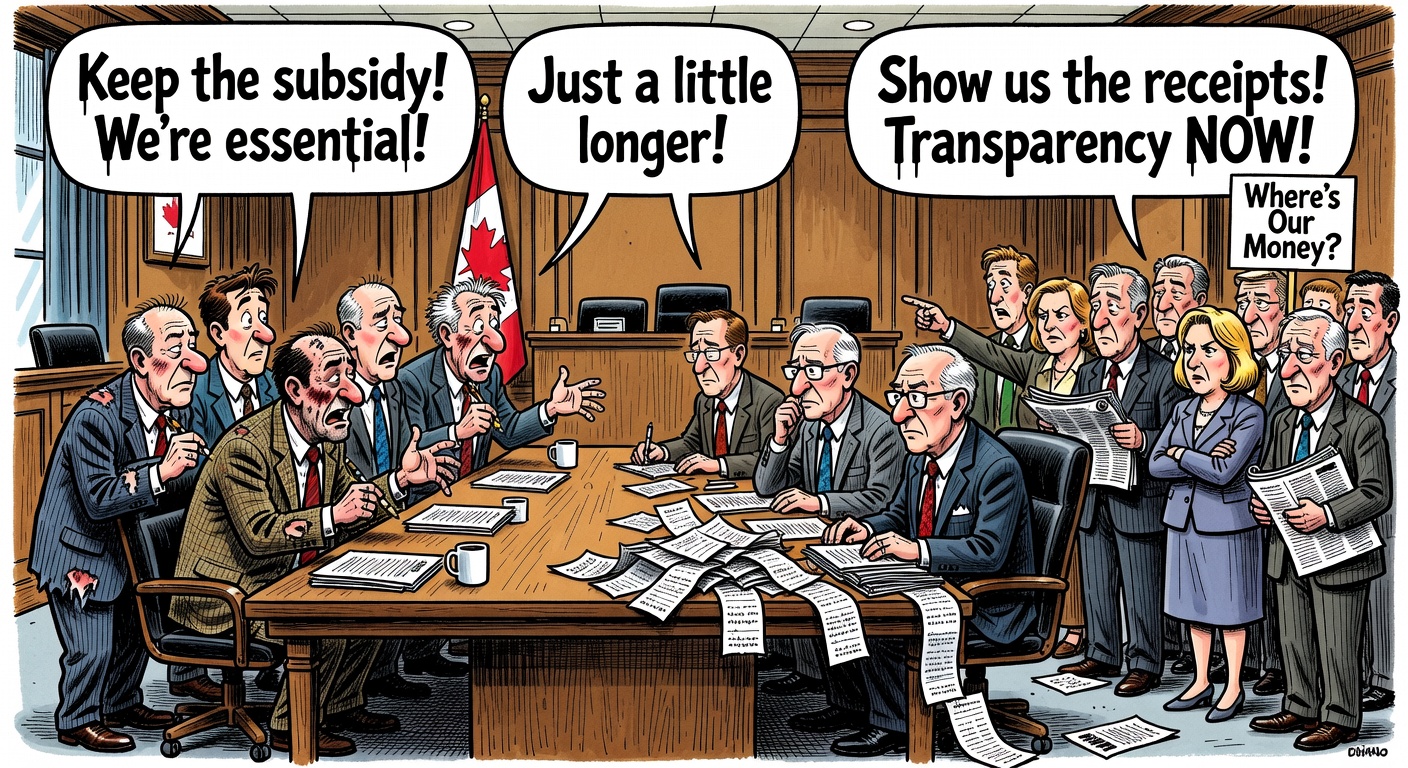Taxpayer-funded news publishers asking MPs to keep a temporary payroll subsidy while citizens demand transparency and receipts