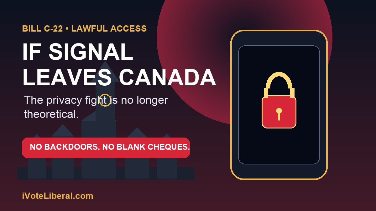 Phone with locked message under Bill C-22 lawful access warning